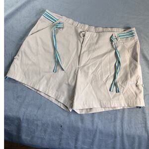 Nike Shorts women's size M Tan Flat front adjustable leg